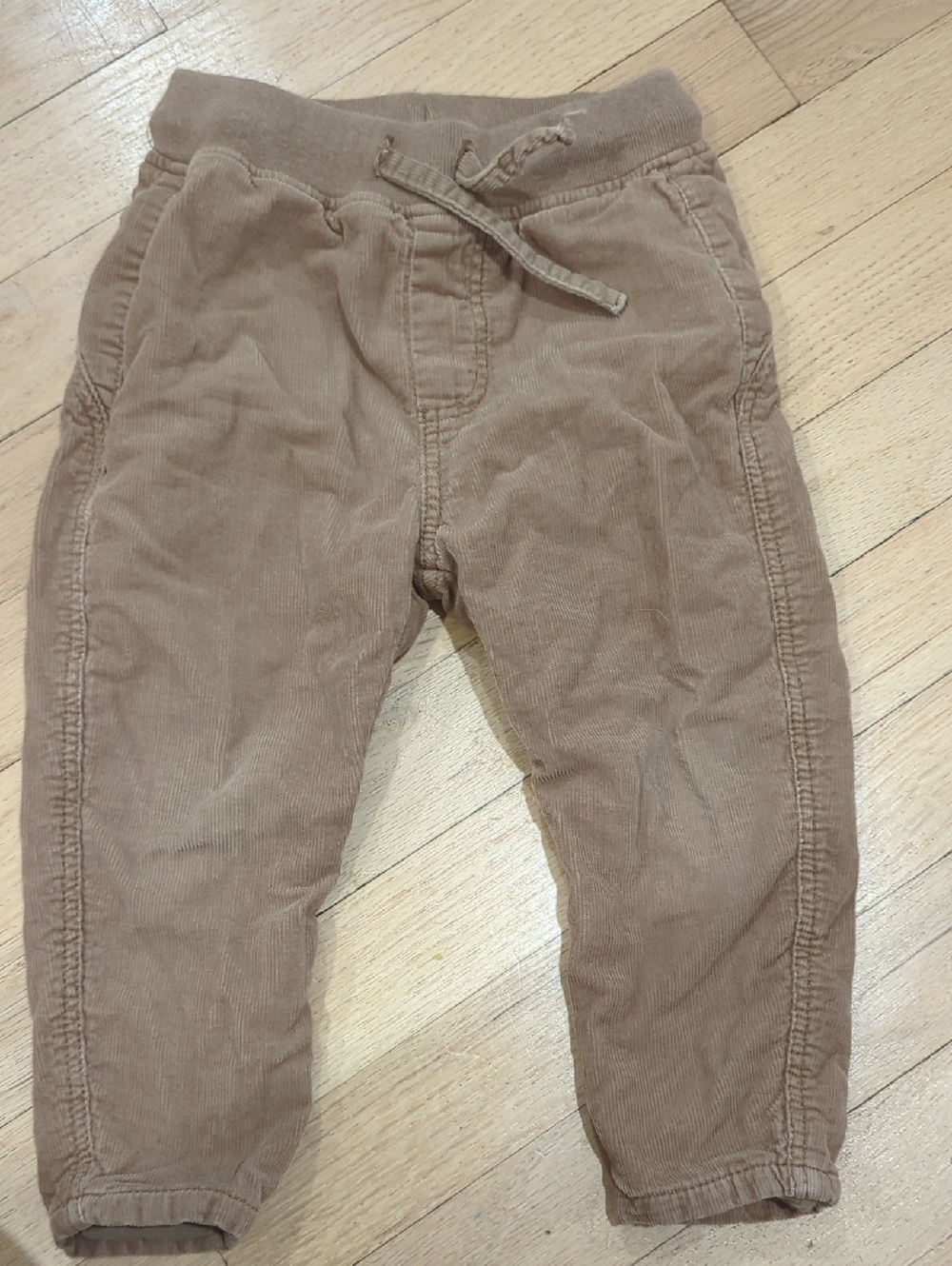 Zara Kids Corduroy Drawstring Joggers in Brown